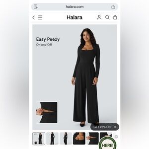 HALARA Jumpsuit Large NWT-Long Sleeve Pocket Wide Leg -Easy Peezy MSRP $65